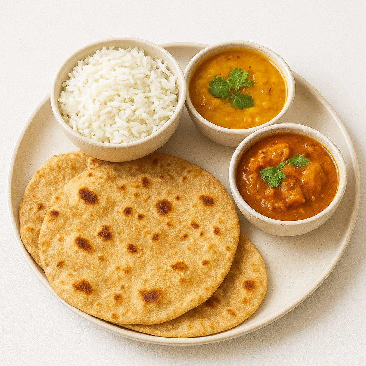 Gehu + Chana Ata Roti Lunch / Dinner Thali